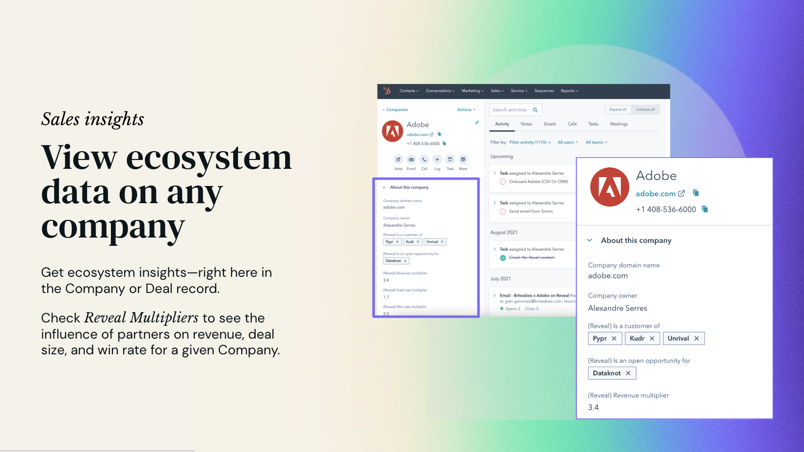 View ecosystem data on any company